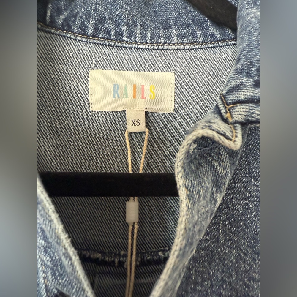 NWT Rails Beverly 100% Cotton Button Front Denim Long Sleeve Dress in West Coast - Picture 16 of 16
